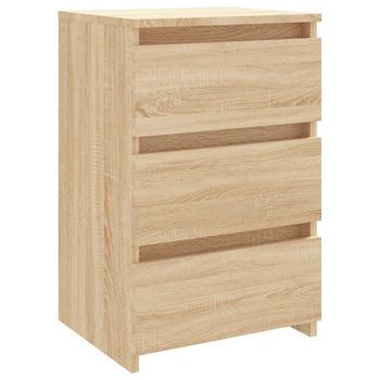 Mesita De Noche Madera Contrachapada Roble Sonoma 40x35x62,5cm Vidaxl