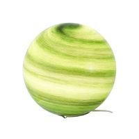 lampara de mesa de vidrio y metal verde