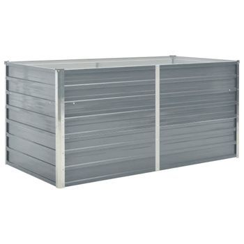Jardinera Elevada 160x80x77 Cm Acero Galvanizado Gris