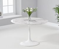 ex-display brighton 120cm white round marble dining table