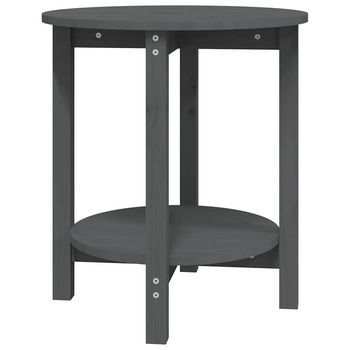 Mesa De Café - Mesa De Centro De Madera Maciza De Pino Gris Ø55x60 Cm