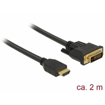 Adaptador de cable de vídeo DeLOCK 85654 2 m HDMI a DVI Negro