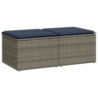 set sofas jardin y cojines 2 pzas ratan sintetico acacia gris cfw124210