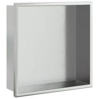 hornacina ducha acero inoxidable plateado cepillado 32x32x9 cm vidaxl