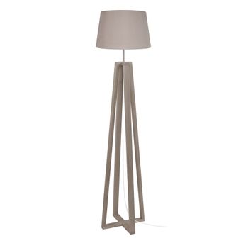 Lámpara de pie cuadrúpedo madera taupe metal pantalla taupe