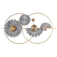 decoracion de pared moderna de hierro hecho a mano adorno floral dorado y gris promethium