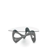 mesa de centro tetris 100 x 100 cm transparente en vidrio templado gris