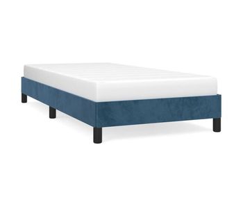 Estructura de cama de terciopelo azul 90x200 cm
