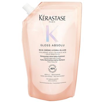 Kérastase Gloss Absolu Bain Crème Hydra-Glaze Shampoo For Thick Frizzy Hair 500ml Refill
