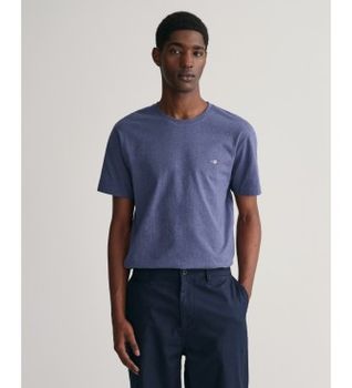 Gant para hombre. 2003184 Camiseta Shield azul (M), Casual, Algodón, Manga corta, Sostenible