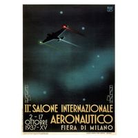 legendarte - cartel de propaganda de guerra vintage ii salone internazionale aeronautico - cuadro lienzo impresion digital cm 50x70