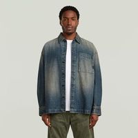 g-star raw cazadora vaquera d23007-e358 boxy fit overshirt-h938 antique faded blueschist para hombre