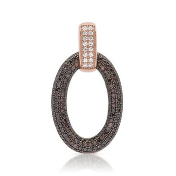Colgante plata premium rosa con piedra engastada