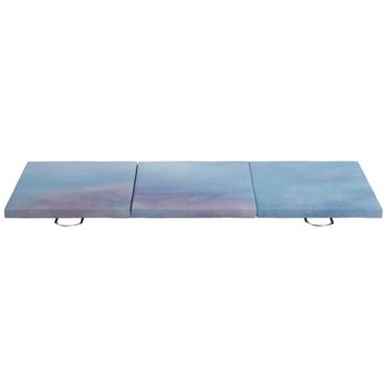 HOMCOM Colchoneta Gimnasia Plegable de Grosor 5 cm con Asas de Transporte para Yoga Aeróbic 180x60x5 cm Azul Degradado   Aosom España