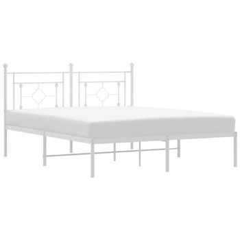 Estructura De Cama Con Cabecero Metal Blanca 160x200 Cm