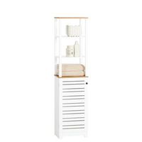 armario bano alta mueble columna de bano armario para bano con 5 estantes estanterias de bano blanco medidas 40x30x160cm bzr43-w sobuy es