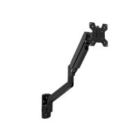 tooq soporte de pared con brazo articulado para monitor de 13r-34r - piston de gas - giratorio e inclinable - gestion de cables - peso maximo 10kg - vesa 100x100 - color negro