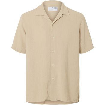 Selected Camisa Sal Relax Fit Overhemd Oatmeal para mujer