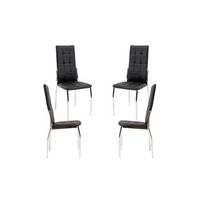 pack 4 sillas galet de polipiel 954256 cm - negro