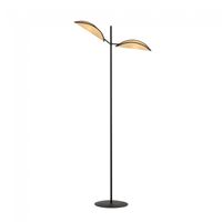 lampara de pie cano ratan 2 luces