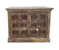 aparador de madera acabado artesanal marron 115x51x98h cm