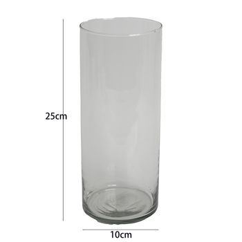 Poenia Arte Floral - Jarra de Cristal Forma Cilindrada 10x25cm - Diseño Elegante
