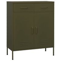 armario de almacenamiento  mueble de almacenamiento acero verde oliva 80x35x1015 cm cfw739855