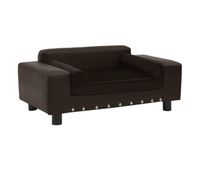 vidaxl sofa para perros felpa y cuero sintetico marron 81x43x31 cm