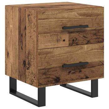 Mesita De Noche - Mesilla De Noche Con Cajón Madera Vieja 40 X 35 X 47.5 Cm