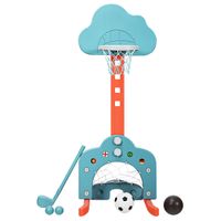 costway canasta de baloncesto 3 en 1 ligera y estable con altura regulable y juego de golf para ninos 56 x 505 x 149 cm verde