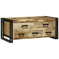 mesa de cafe marron 90 x 50 x 38 cm madera de mango maciza vidaxl