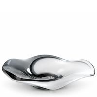 plato decorativa de vidrio soplado en blanco gris y negro d41