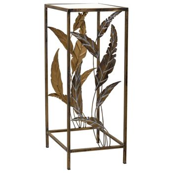 Mesa esquinera de metal dorada 28x28x69