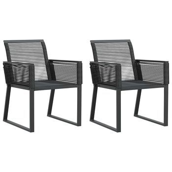 Sillas De Jardín 2 Unidades Ratán Sintético Negro Cfw971905