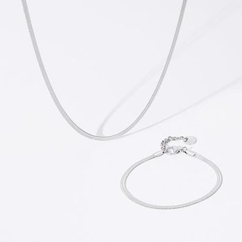 Conjunto de cadena de serpiente y brazalete de acero inoxidable