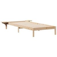 estructura de cama con mesitas natural 80 x 220 cm