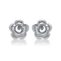pendientes de plata 925 flor de rosa