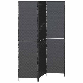 Separador De Habitaciones Negro 146 X 180 Cm Ratán Sintético Vidaxl