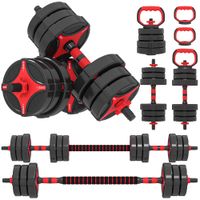 sportnow juego de mancuernas ajustables 20 kg 5 en 1 como kettlebell barra mancuernas soporte para flexiones para gimnasio casa
