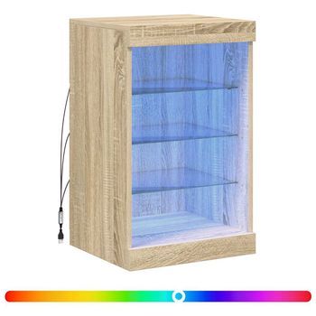 Aparador Con Luces Led Roble Sonoma 41x37x67 Cm