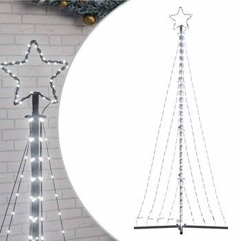 Árbol De Navidad Led 447 Leds Blanco Frío 250 Cm Vidaxl
