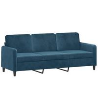 sofa de 3 plazas  sofa de salon  sofa de descanso terciopelo azul 180 cm