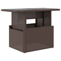 mesa de jardinrmesa para exterioresrmesa de patio superficie vidrio ratan pe marron 100x55x73 cm