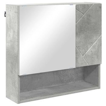 Armario Con Espejo Gris Concreto 59 X 17 X 55 Cm Vidaxl