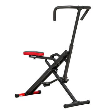 SPORTNOW Máquina de Entrenamiento Plegable con Pedales y Estructura Metálica Ajustable, Roja   Aosom España