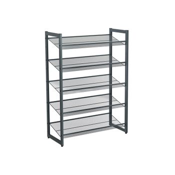 Zapatero de Metal Estantería para Zapatos Organizador de Zapatos Apilable, Gris Frío