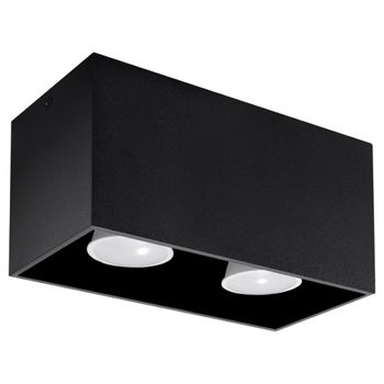 Lámpara de techo negro aluminio alt. 10 cm