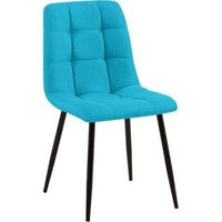 silla de comedor tilde tela turquesa 55x45x84 cm clp