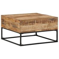 mesa de centro madera de mango rugosa 68x68x41 cm vidaxl
