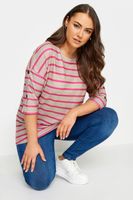 yours top suave beige con rayas rosas mujer curvy y tallas grandes yours